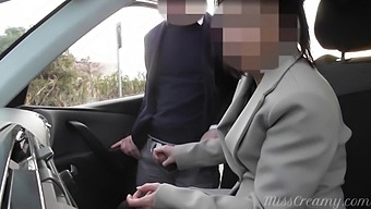 Dogging My Wife In Public Car Parking And Jerks Off An Voyeur After Work - Misscreamy