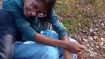 Desi Swathi Teacher Is In The Forest With Students To Give Money.