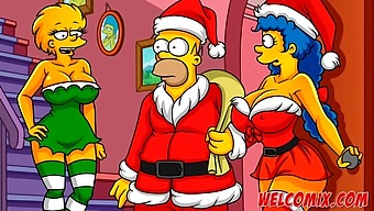 A Christmas Surprise: Gifting His Wife To Beggars In A Simpson'S Inspired Hentai