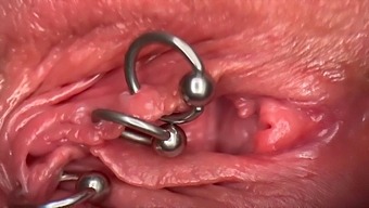 Intense Close-Up Of My Pierced Clit And Vagina Until It'S Soaked And Pee Enters