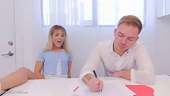 Blonde Coed Gets Fucked By Tutor In Study Hall