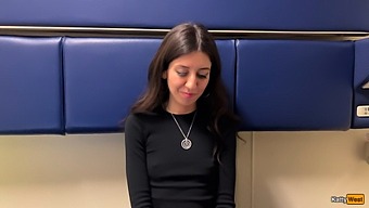 Gorgeous Model Performs Oral Sex On A Commuter Train For Financial Gain
