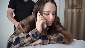 Young Russian Girl Talks To Boyfriend While Getting Fucked By Stepbrother