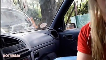 A Hot And Chubby Woman Gives A Blowjob To A Stranger In A Car
